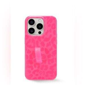 Loopy Case for iPhone 15 Pro Max- Hot Pink Leopard